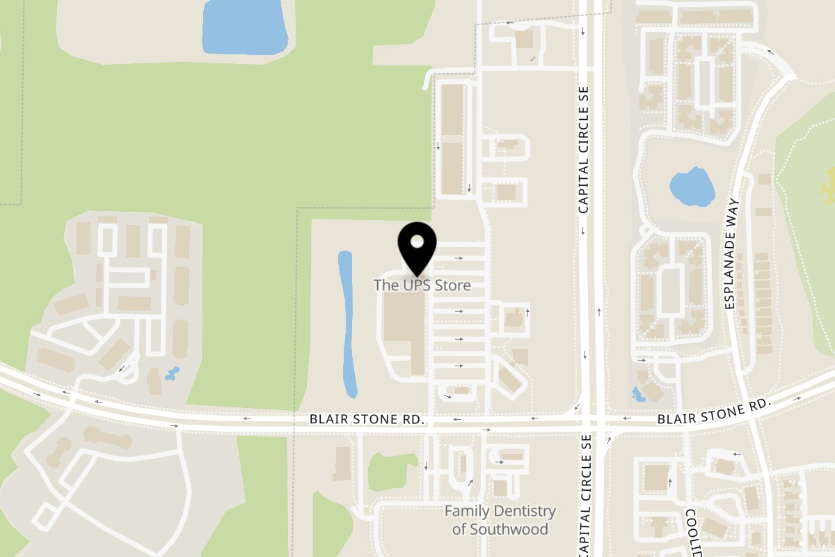 Map showing the location of Florida Wing Factory on 3551 S Blair Stone Rd Suite 124 in Tallahassee